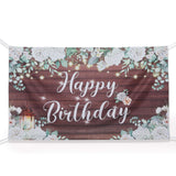 Wooden White Brown Floral Background Banner