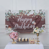 White Brown Happy Birthday Photo Booth Backdrop White Brown Happy Birthday Photo Booth Backdrop